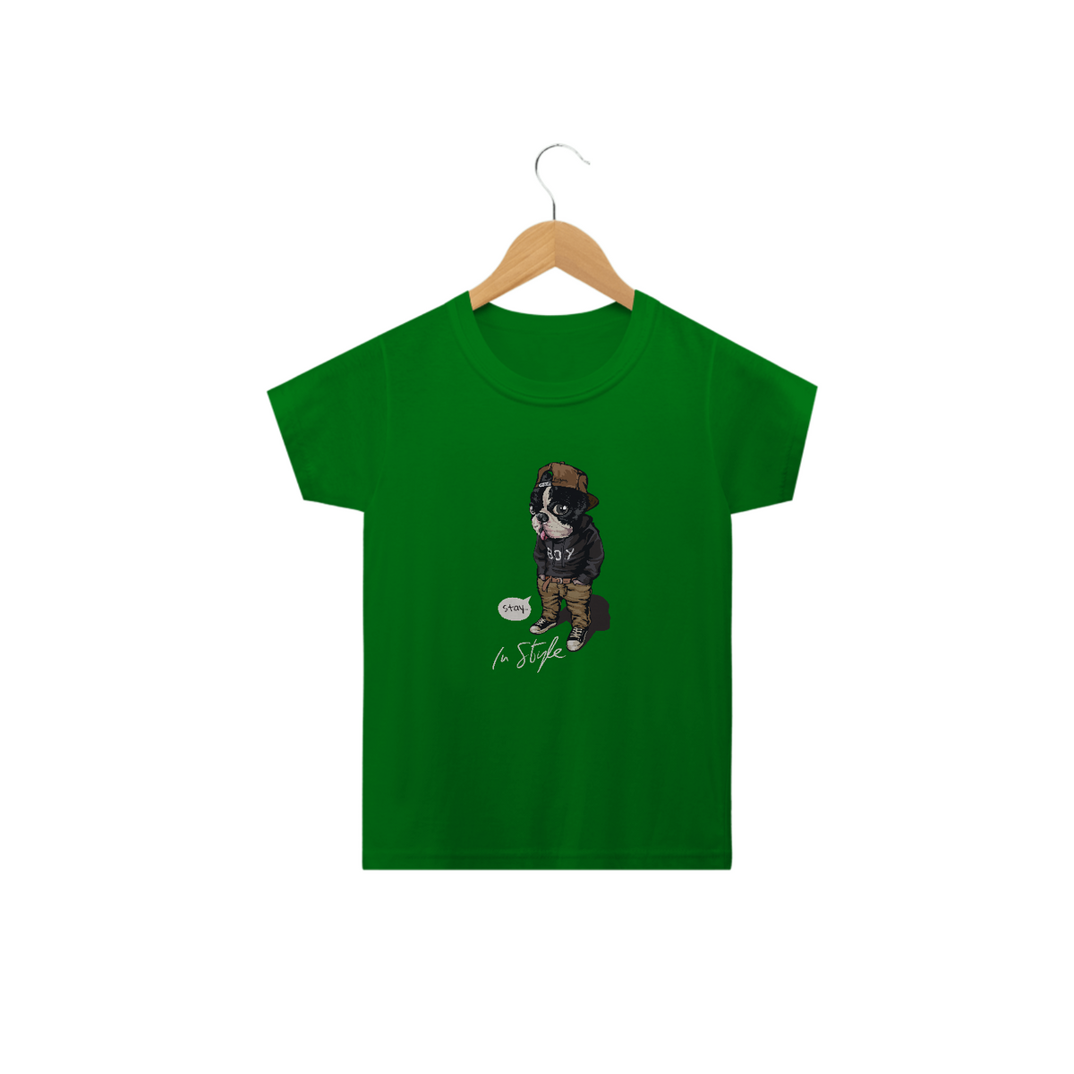 Nome do produto: Camiseta Infantil Cachorro - Stay in Style