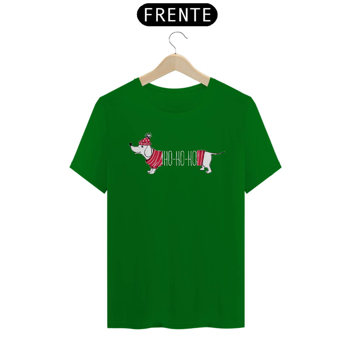 Nome do produto: Camiseta Dachshund Natal Ho Ho Ho