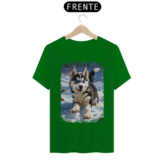 Nome do produtoCamiseta Husky Siberiano Correndo na Neve