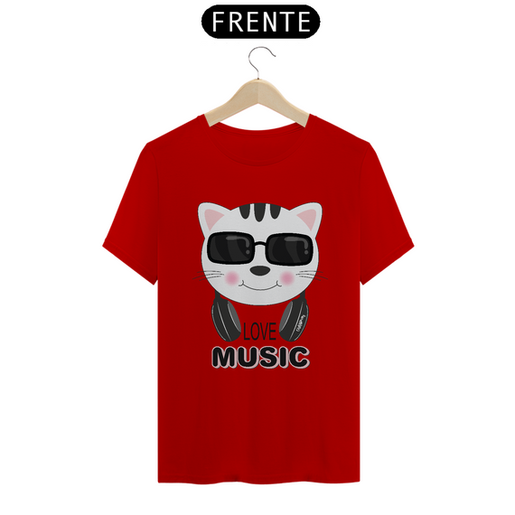 Camiseta Gato Love Music