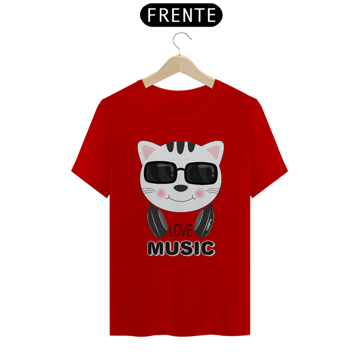 Nome do produto: Camiseta Gato Love Music