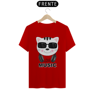 Camiseta Gato Love Music