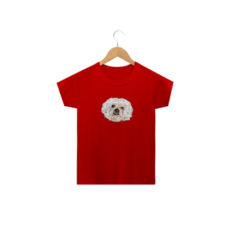 Camiseta Infantil Lhasa Apso Pintura Digital