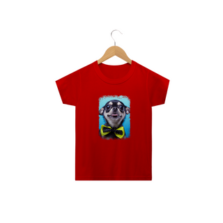 Nome do produtoCamiseta Infantil Chihuahua Preto de Gravatinha