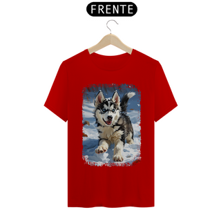 Nome do produtoCamiseta Husky Siberiano Correndo na Neve