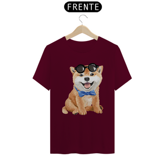 Nome do produtoCamiseta Akita Filhote de Óculos e Gravatinha