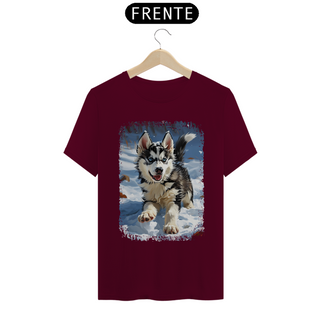 Nome do produtoCamiseta Husky Siberiano Correndo na Neve