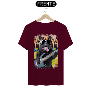 Nome do produtoCamiseta Bulldog Francês Tocando Guitarra