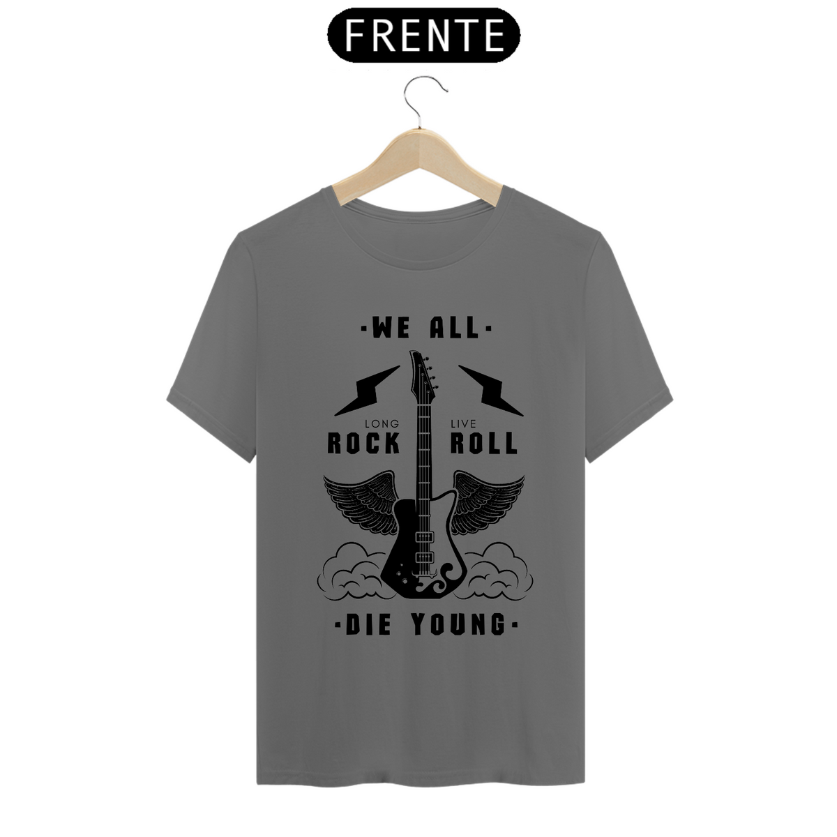 Nome do produto: T-Shirt Masculina Estonada Long Live Rock N Roll