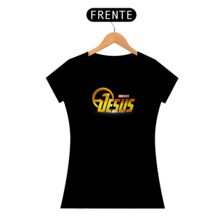 Nome do produtoCamiseta Feminina JESUS / VINGADORES