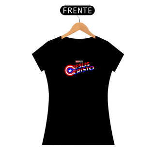 Nome do produtoCamiseta Feminina JESUS CRISTO / CAPITÃO AMÉRICA