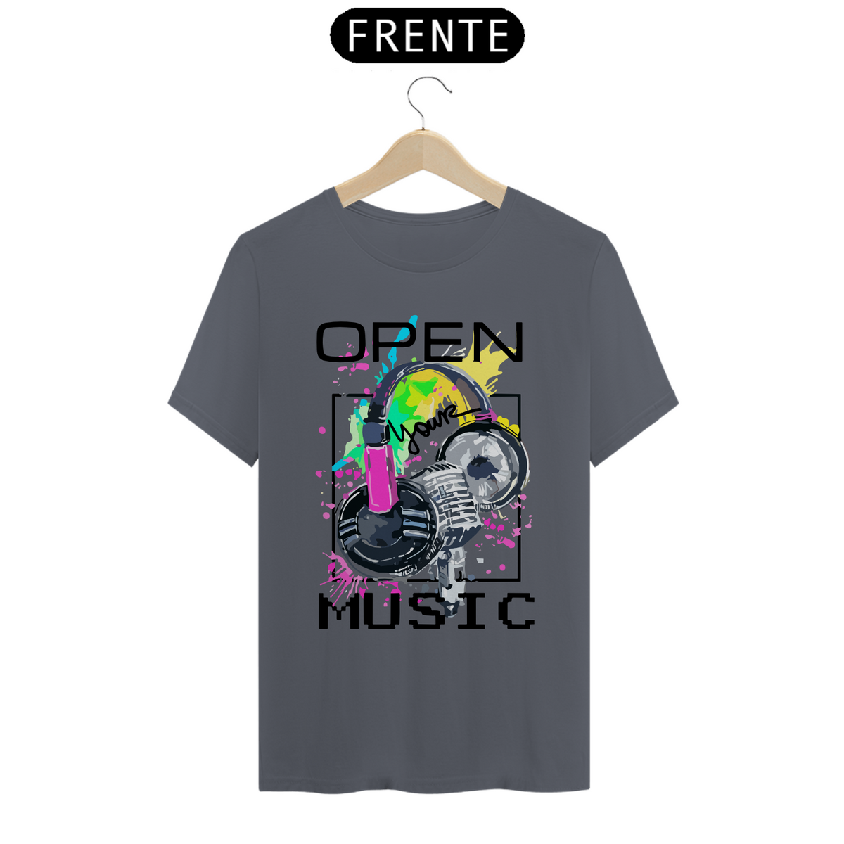 Nome do produto: Camiseta Personalizada Estampa OPEN MUSIC
