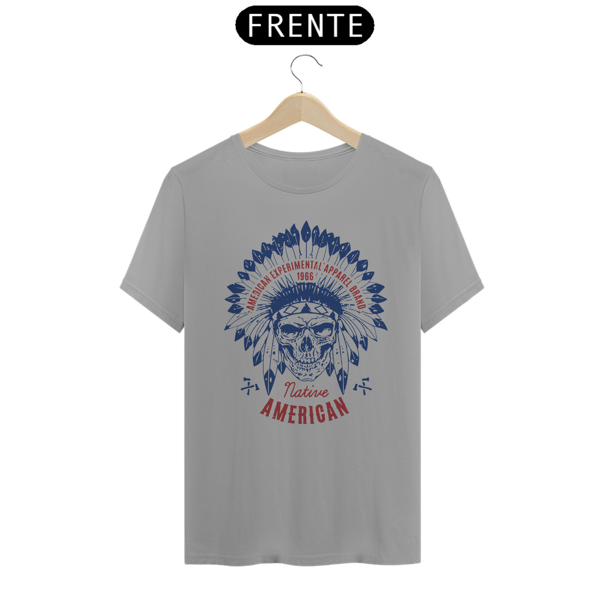 Nome do produto: Camiseta Personalizada Estampa CAVEIRA APACHE Americana