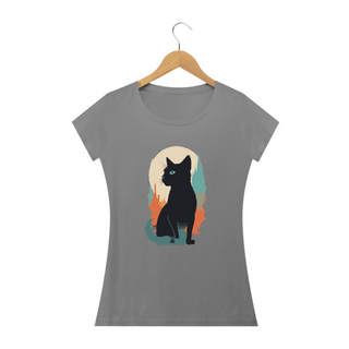 Nome do produtoGATO LUA SPLASH - Camiseta Personalizada com Estampa Pop Art