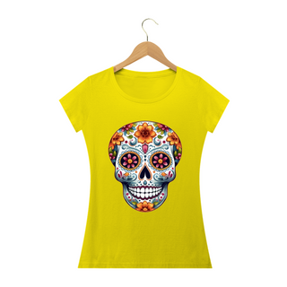 Nome do produtoCamiseta Personalizada Feminina Estampa CAVEIRA MEXICANA Flores