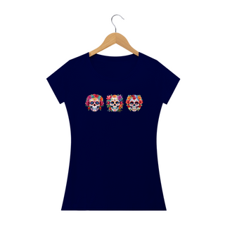 Nome do produtoCamiseta Personalizada Feminina Estampa CAVEIRAS MEXICANAS 3H