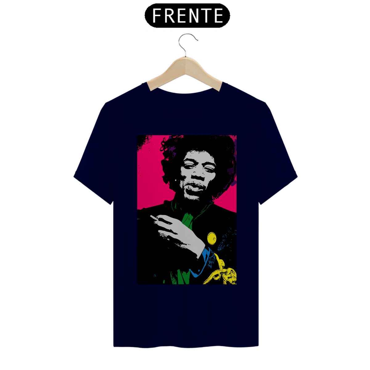 Nome do produto: JIMY HENDRIX POP ART - Camiseta Personalizada com Estampa de Banda