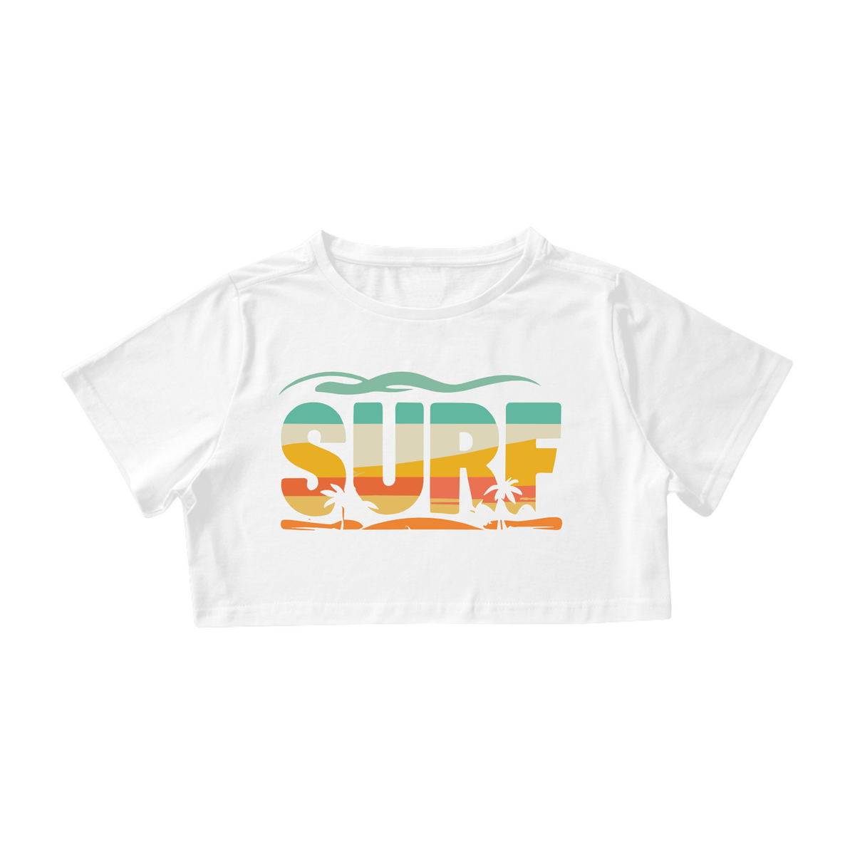 Nome do produto: Camiseta Cropped  Estampa SURF