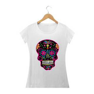 Nome do produtoCamiseta Personalizada Feminina Estampa CAVEIRA MEXICANA Preta