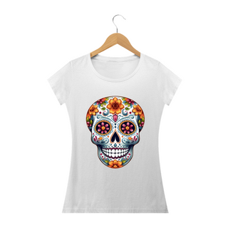 Nome do produtoCamiseta Personalizada Feminina Estampa CAVEIRA MEXICANA Flores