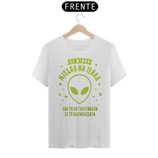 Nome do produtoALIEN MISSÃO NA TERRA - Camiseta Personalizada com Estampa Geek