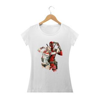 Nome do produtoARLEQUINA & BOYFRIEND - Camiseta Feminina Personalizada com Estampa Geek