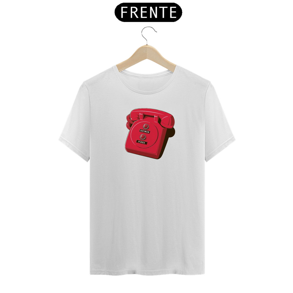 Nome do produto: BAT-FONE-PIZZA - Camiseta Personalizada com Estampa Geek-Nerd