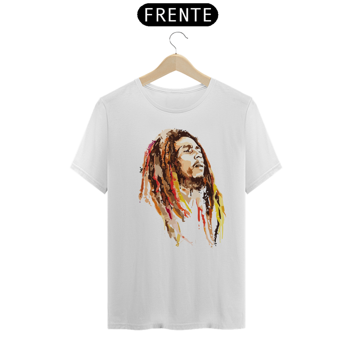 Nome do produto: BOB MARLEY LOOKING - Camiseta Personalizada com Estampa de Bob Marley