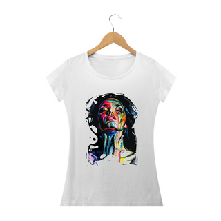 BRUNETTE ORGASM - Camiseta Feminina Personalizada com Estampa Pop Art