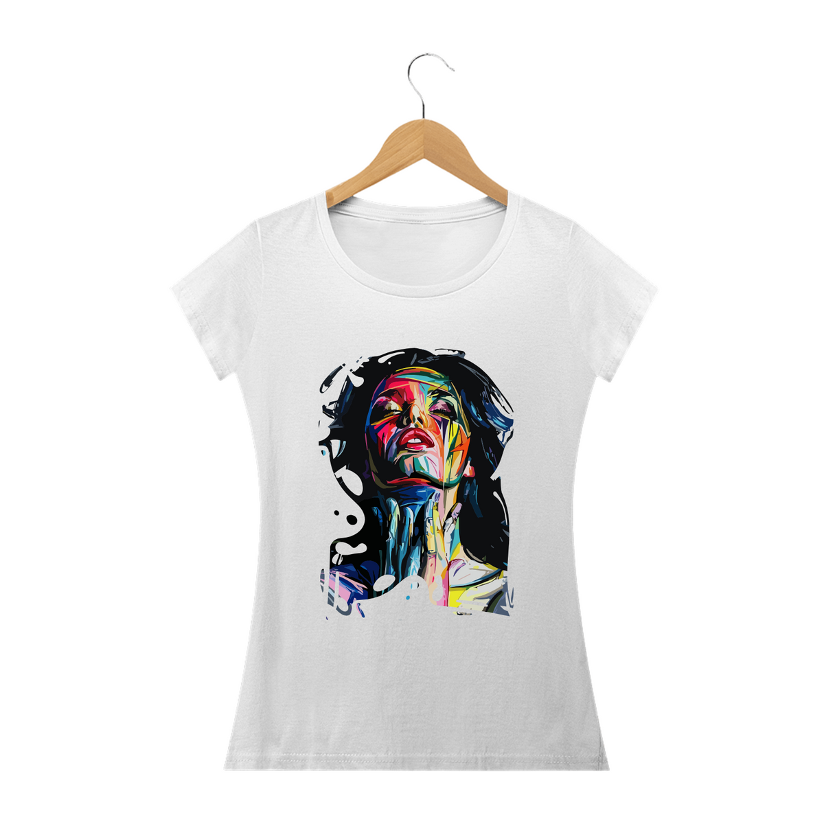 Nome do produto: BRUNETTE ORGASM - Camiseta Feminina Personalizada com Estampa Pop Art