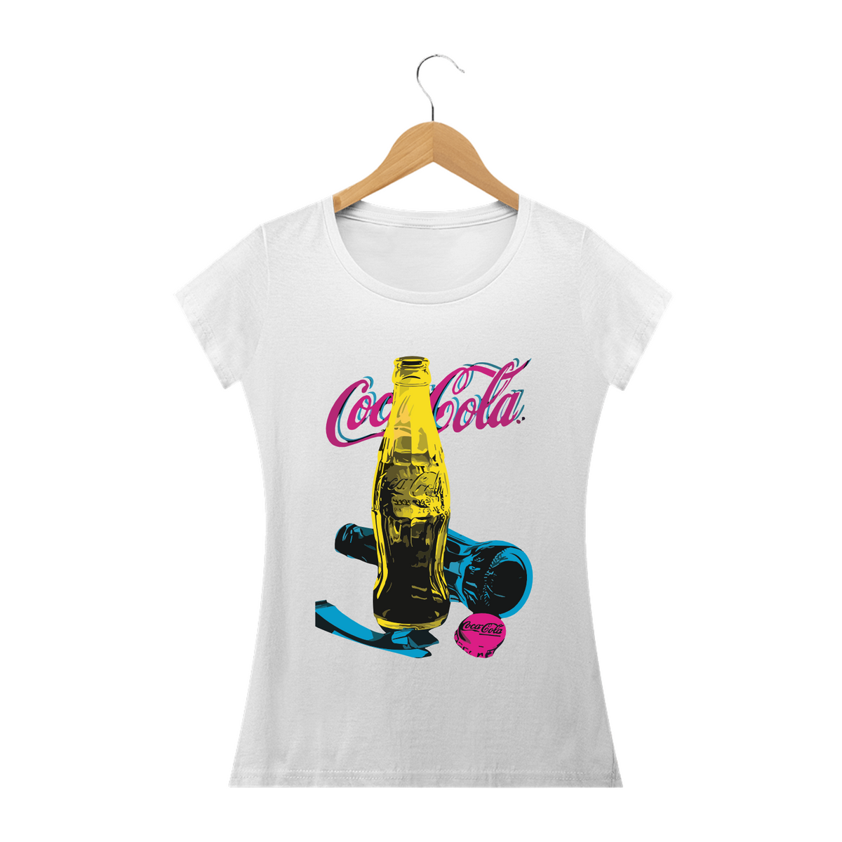 Nome do produto: COCA-COLA NEON - Camiseta Personalizada com Estampa Pop Art