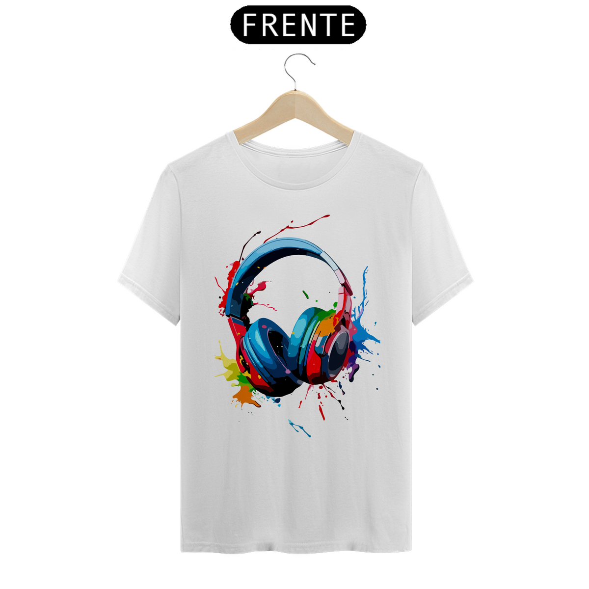 Nome do produto: COLORFUL HEAD PHONES - Camiseta Personalizada com Estampa Geek