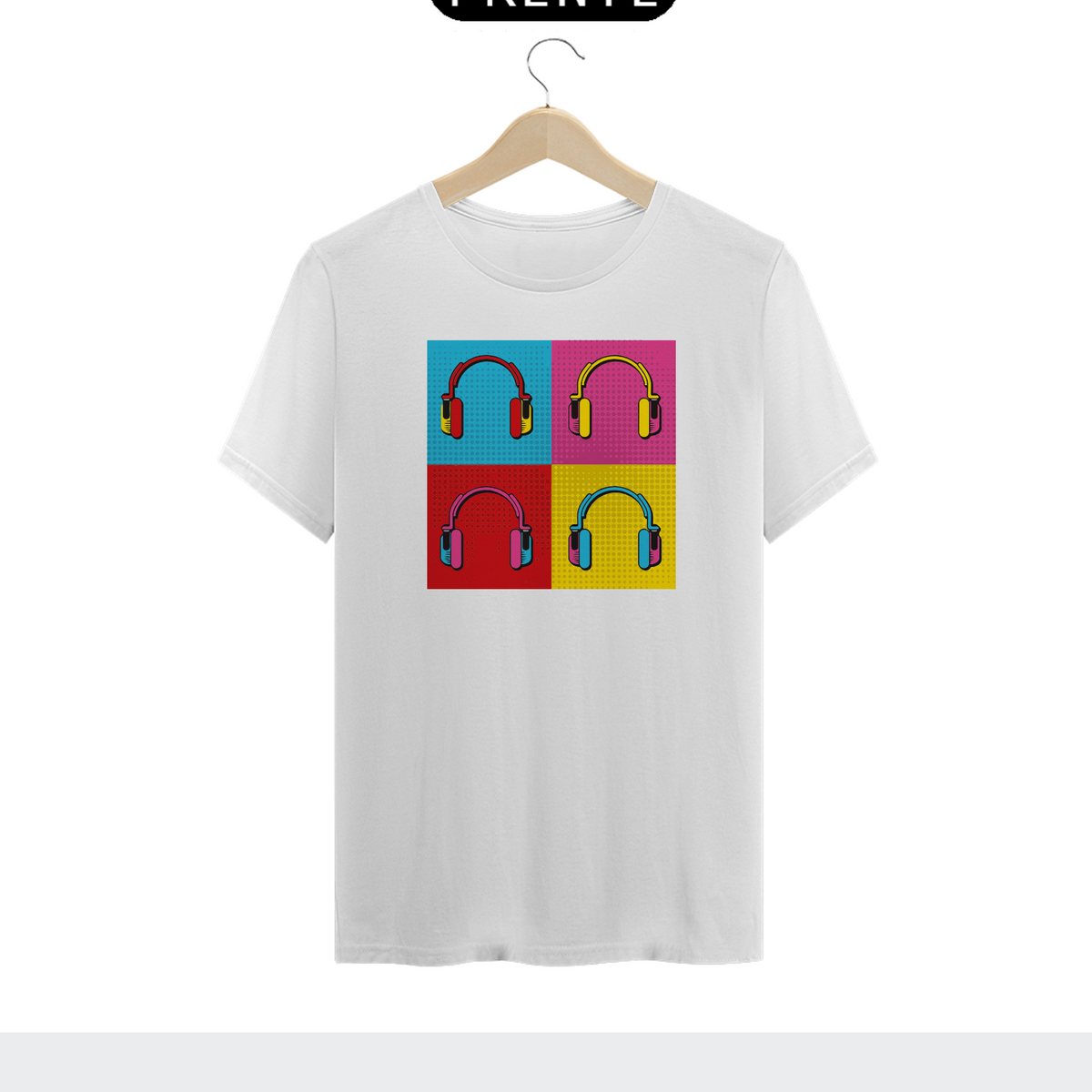 Nome do produto: HEADPHONE POP ART - Camiseta Personalizada com Estampa Pop Art Geek