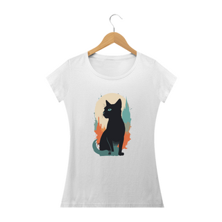 GATO LUA SPLASH - Camiseta Personalizada com Estampa Pop Art