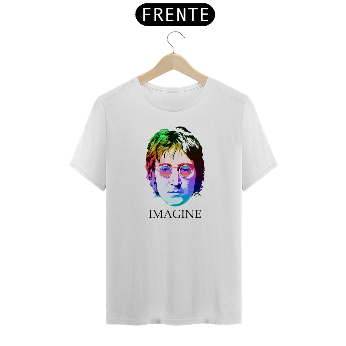 Nome do produto: JOHN LENON IMAGINE - Camiseta Personalizada com Estampa de Rock