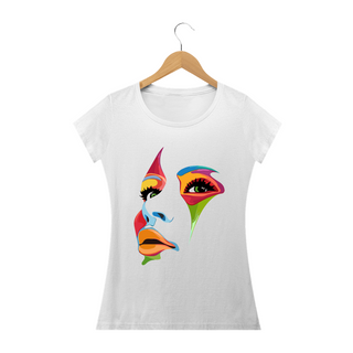 WOMAN FACE - Camiseta Feminina Personalizada com Estampa Pop Art