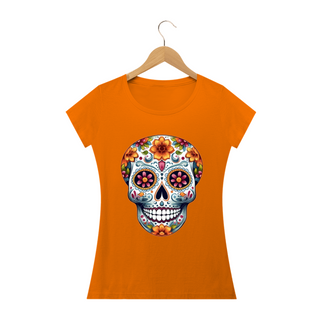 Nome do produtoCamiseta Personalizada Feminina Estampa CAVEIRA MEXICANA Flores