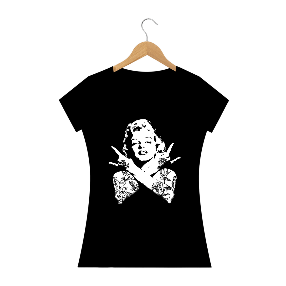 Nome do produto: Camiseta Personalizada Feminina  Estampa MARILYN MONROE Rock