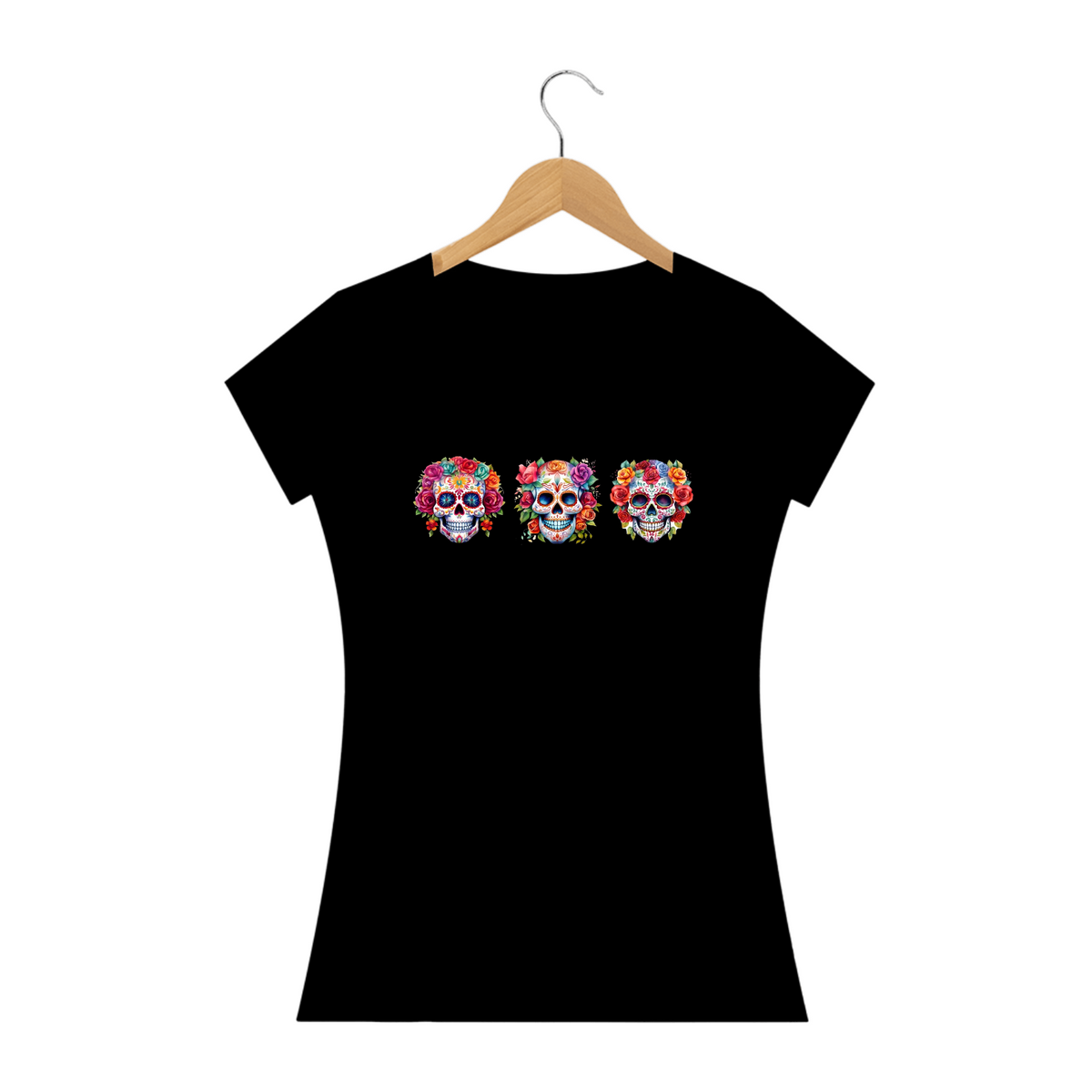 Nome do produto: Camiseta Personalizada Feminina Estampa CAVEIRAS MEXICANAS 3H