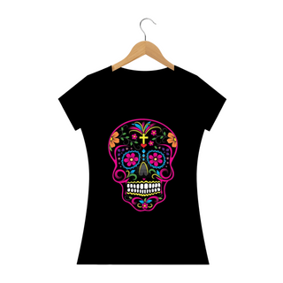 Nome do produtoCamiseta Personalizada Feminina Estampa CAVEIRA MEXICANA Preta