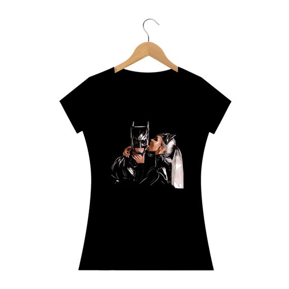 BATMAN E MULHER-GATO - Camiseta Feminina Personalizada com Estampa XXX