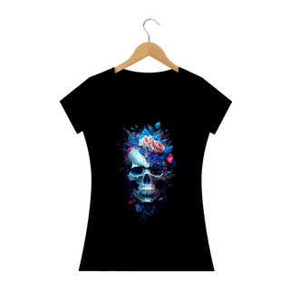 CAVEIRA FLORES AZUIS - Camiseta Personalizada com Estampa de Caveira.svg