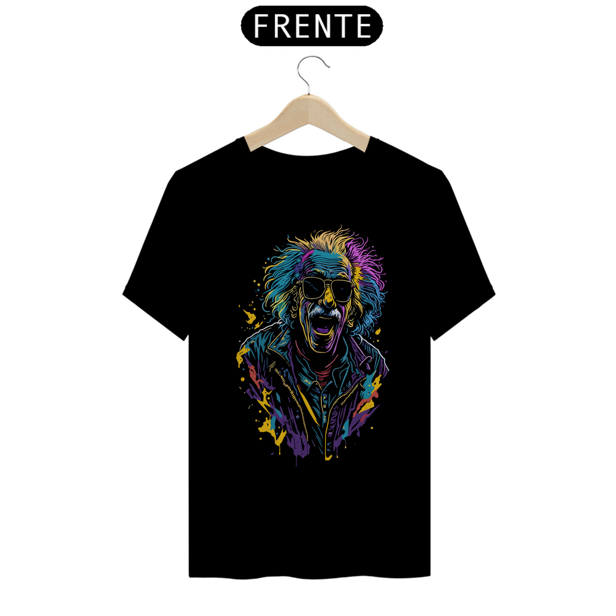 Nome do produto: EINSTEIN DOIDÃO - Camiseta Personalizada com Estampa POP ART