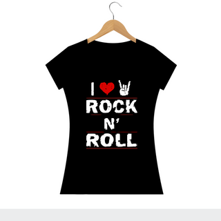 Nome do produtoI LOVE ROCK N ROLL - Camiseta Personalizada com Estampa Frases
