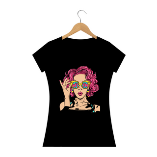 Nome do produtoWOMAN IN GLASSES - Camiseta Personalizada com Estampa Pop Art