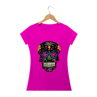 Nome do produtoCamiseta Personalizada Feminina Estampa CAVEIRA MEXICANA Preta