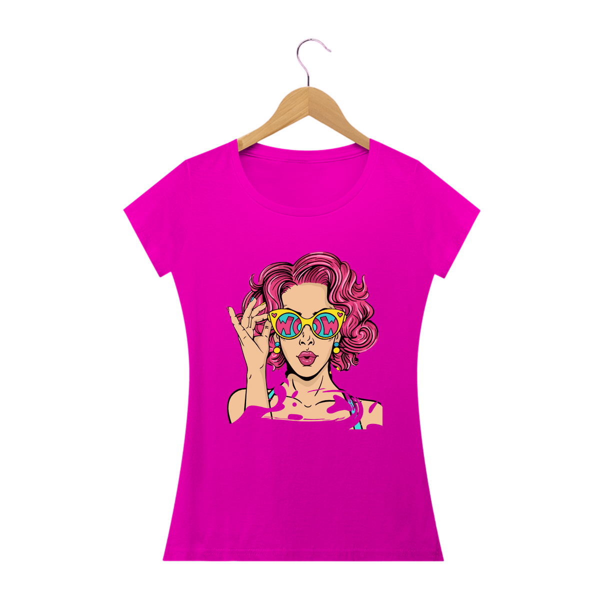 Nome do produto: WOMAN IN GLASSES - Camiseta Personalizada com Estampa Pop Art