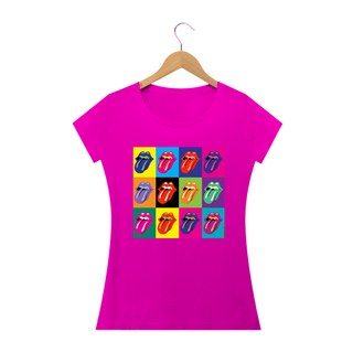 Nome do produtoROLLING STONES POP ART - Camiseta Feminina Personalizada com Estampa Pop Art