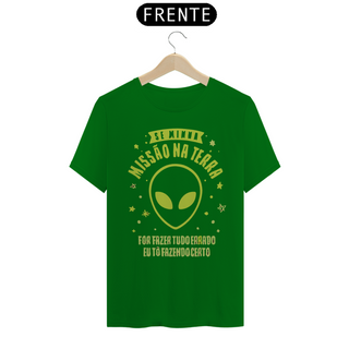 Nome do produtoALIEN MISSÃO NA TERRA - Camiseta Personalizada com Estampa Geek