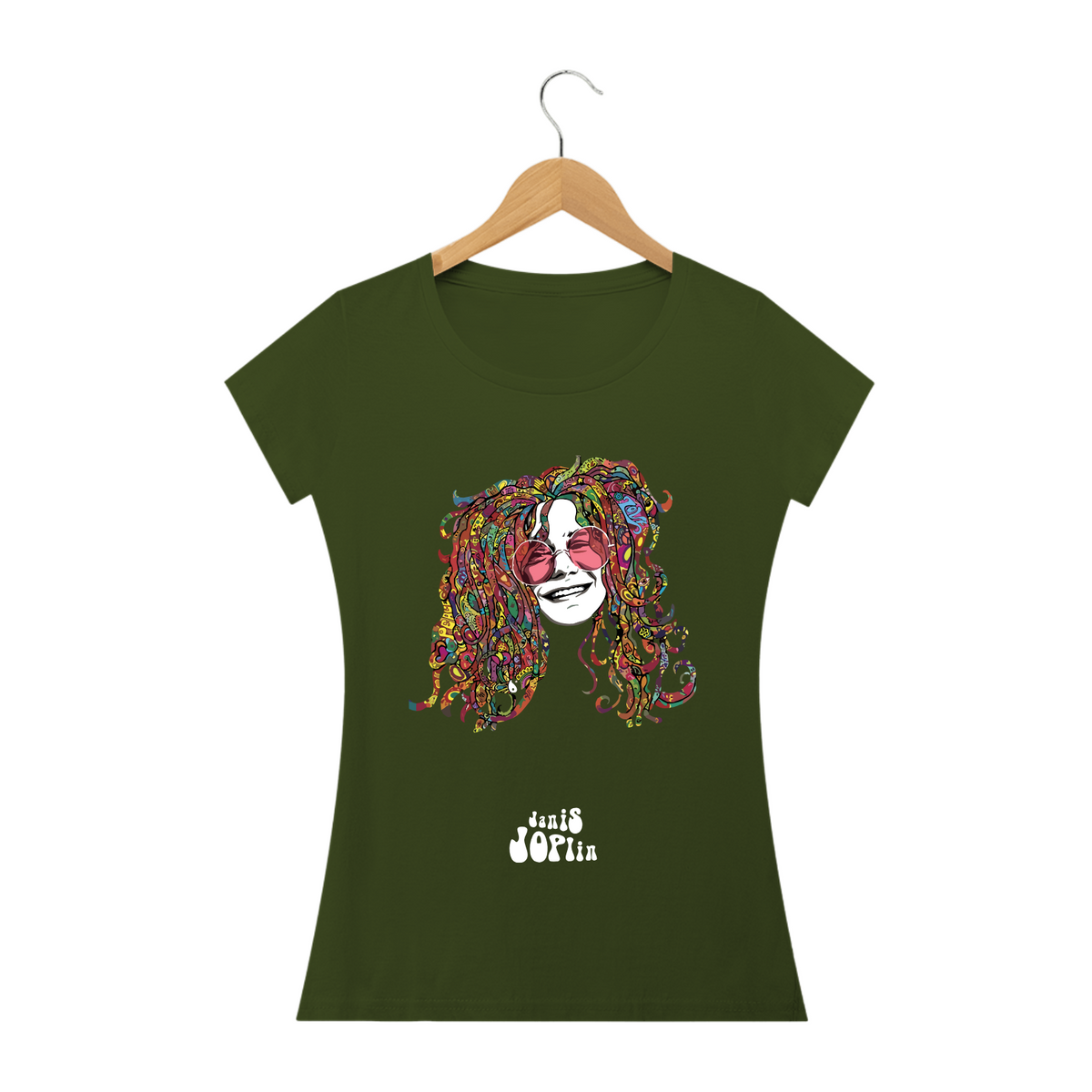 Nome do produto: JANIS JOLPIN POP ART - WOMAN FACE - Camiseta Personalizada com Estampa  Pop Art